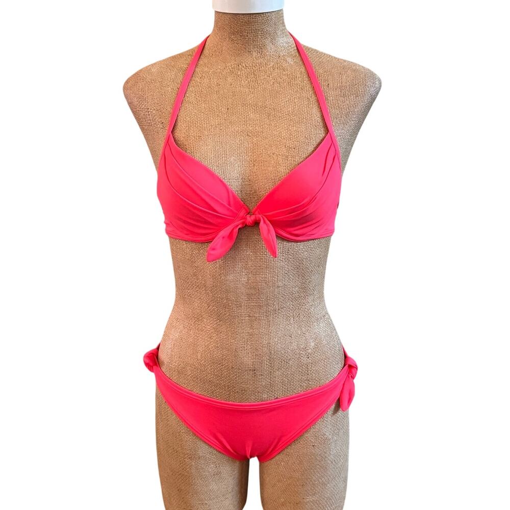 Victoria Secret Pink Push Up Halter Bikini Bathing Swim Suit Size 32B Small